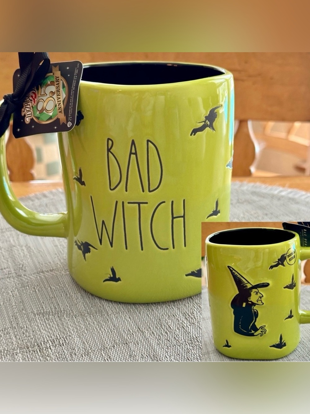 Rae Dunn + Wizard of Oz BAD WITCH Wicked Witch of the West Double Sided Mug NEW!